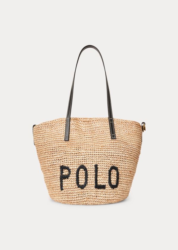 Polo Ralph Lauren Raffia Medium Tote Bag Dame Danmark (SGQXF8250)